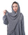 Hanayen A-Line Gray Abaya with Crystal Embellishments