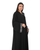 Hanayen Black Abaya with Crystal Embellished Cuffs and Sheila best abaya online in dubai