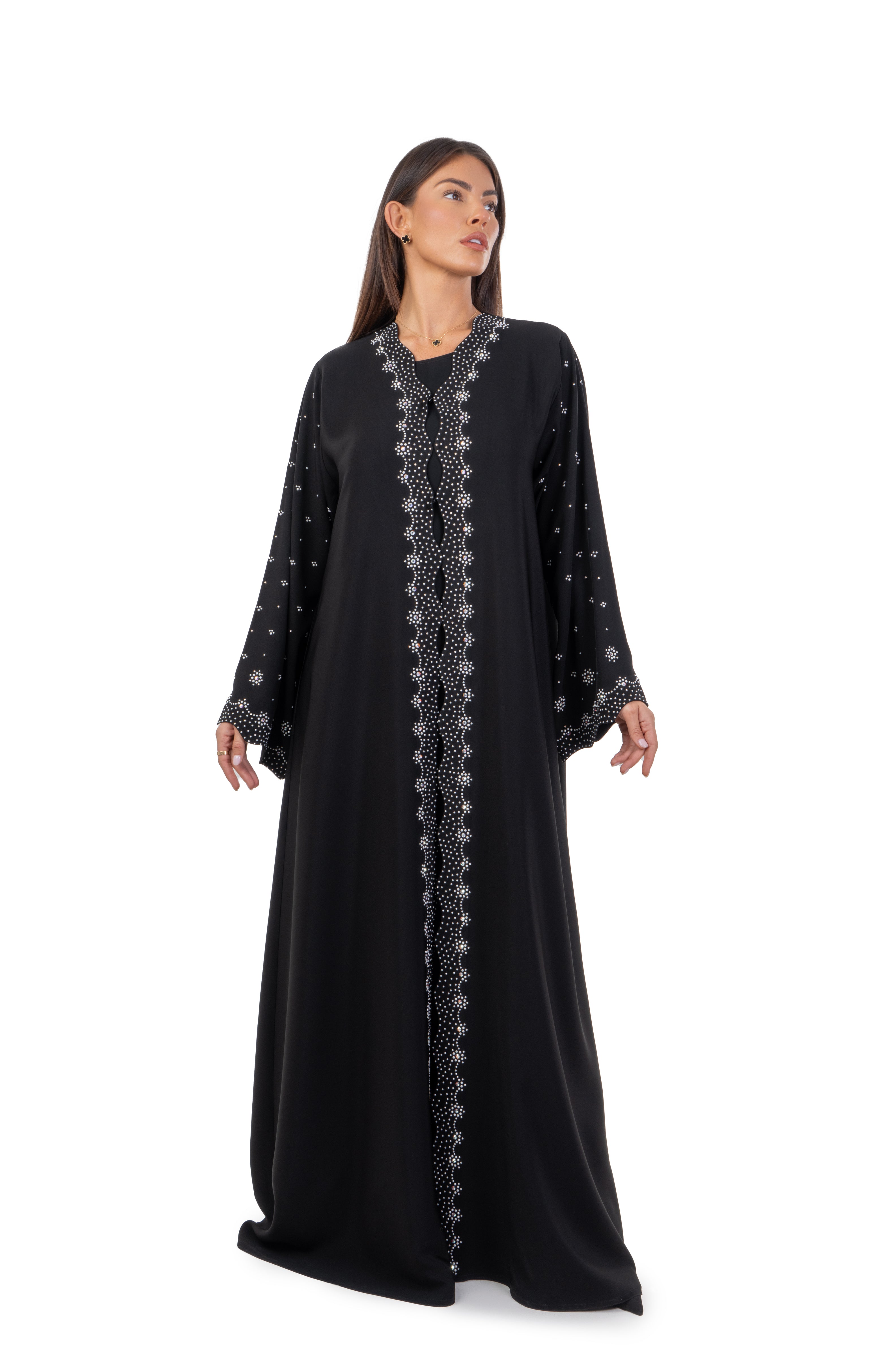 Buy Online Ramadan Luxury Abaya with Crystal Embellishments Luxury Online Abaya Women's Abaya Online
