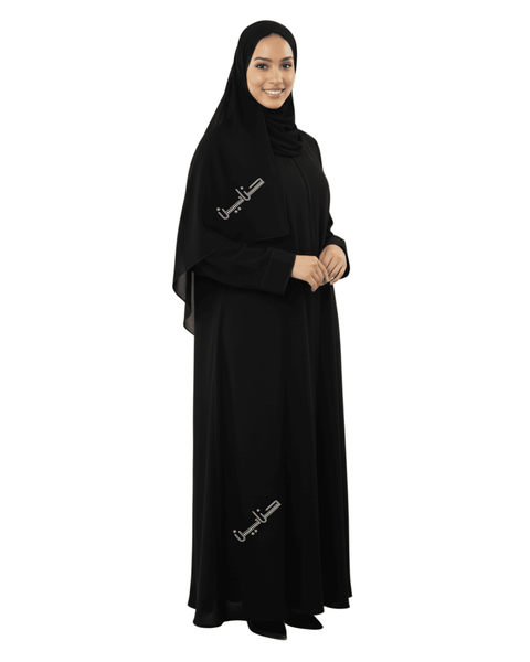Hanayen Black Abaya Featuring Luxury HANAYEN Logo best abaya online in dubai
