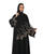 Hanayen Black Abaya with Golden Wave Crystal Embellishment best abaya online in dubai