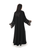 Hanayen Black Abaya with Golden Wave Crystal Embellishment best abaya online in dubai
