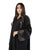 Hanayen Black Abaya with Intricate Floral Crystalized Sleeve Cuffs