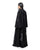 Hanayen Black Abaya with Intricate Lace Patterns and Flowing Design