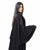 Hanayen Black Abaya with Intricate Lace Patterns and Flowing Design