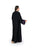 Hanayen Black Abaya with Intricate Purple Scalloped Border and Crystal Accents best abaya online in dubai