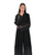 Hanayen Black Abaya with Scallop Detail Sleeves & Hem best abaya online in dubai