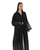 Hanayen Black Abaya with Scallop Detail Sleeves & Hem best abaya online in dubai