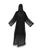 Hanayen Black Abaya with Scallop Detail Sleeves & Hem best abaya online in dubai
