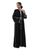 Hanayen Black Abaya with White Piping and Button Detailing best abaya online in dubai