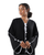 Hanayen Black Abaya with White Piping and Button Detailing best abaya online in dubai