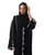 Hanayen Black Abaya with White Piping and Button Detailing best abaya online in dubai