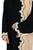 Hanayen Black & Beige with Wavy Beaded Trim best abaya online in dubai