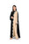 Hanayen Black & Beige with Wavy Beaded Trim best abaya online in dubai