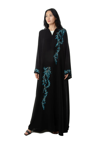 Hanayen Black Embroidered Abaya Style