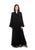 Hanayen Black Lapel Collar Abaya