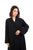 Hanayen Black Lapel Collar Abaya