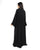 Hanayen Black Pleated Abaya with Beaded Fringe Detailing