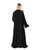 Hanayen Black Pleated Abaya with Contrast Piping and Ruffle Sleeves best abaya online in dubai