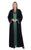 Hanayen Black Satin Lapel Abaya With Green Satin best abaya online in dubai
