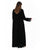 Hanayen Black Velvet Abaya with Beaded Lace Cuffs