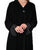 Hanayen Black Velvet Abaya with Beaded Lace Cuffs