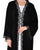 Hanayen Black Velvet Abaya with Intricate Lace Accents