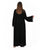 Hanayen Black Velvet Abaya with Intricate Lace Accents