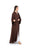 Hanayen Brown Abaya with Scalloped Embroidered Trim best abaya online in dubai