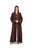 Hanayen Brown Abaya with Scalloped Embroidered Trim best abaya online in dubai