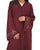 Hanayen Burgundy Embroidered Open Abaya best abaya online in dubai