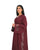 Hanayen Burgundy Embroidered Open Abaya best abaya online in dubai