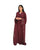 Hanayen Burgundy Embroidered Open Abaya best abaya online in dubai