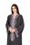 Hanayen Charcoal Abaya with Artisanal Lavender Filigree Embroidery best abaya online in dubai