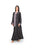 Hanayen Charcoal Abaya with Artisanal Lavender Filigree Embroidery best abaya online in dubai