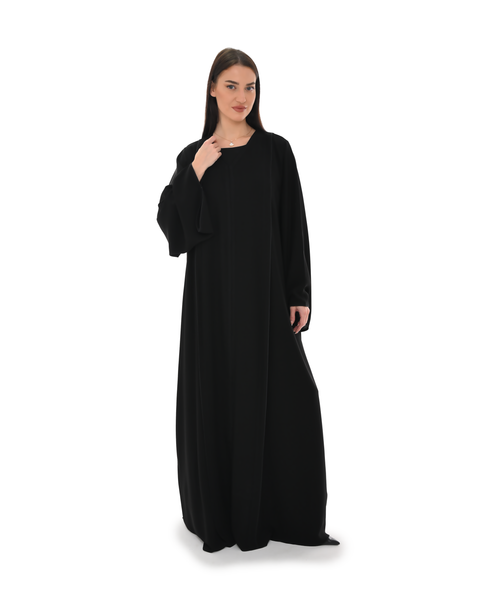 Hanayen Classic Black Abaya Dubai best abaya online in dubai