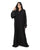 Hanayen Classic Black Abaya with Floral Embroidered Sleeves and Hem