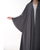 Hanayen Classic Grey Abaya with White Trim best abaya online in dubai