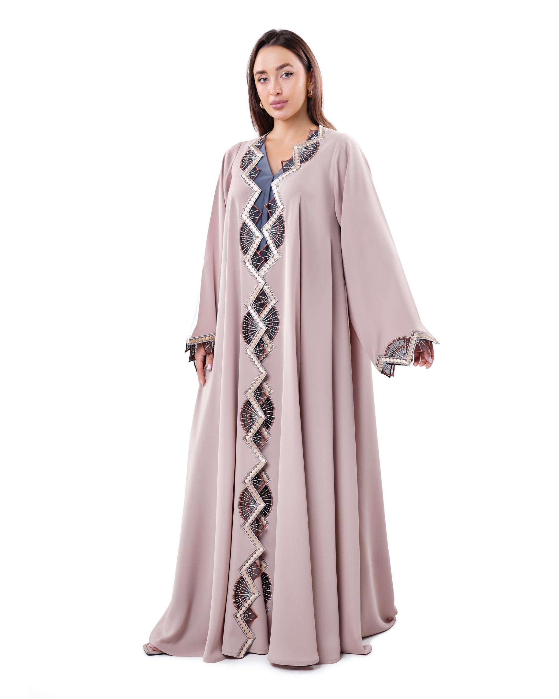 lace abaya dress Sien Beige Flowery Lace Abaya Aeko Collection