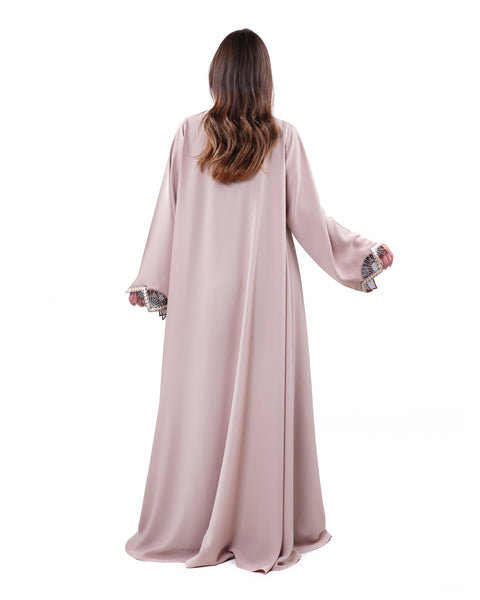 Contrast Lace Abaya