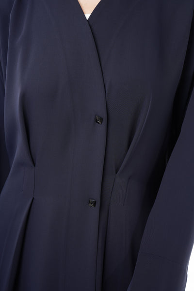 Hanayen Blue Abaya with Layered Cape Sleeves main image 1