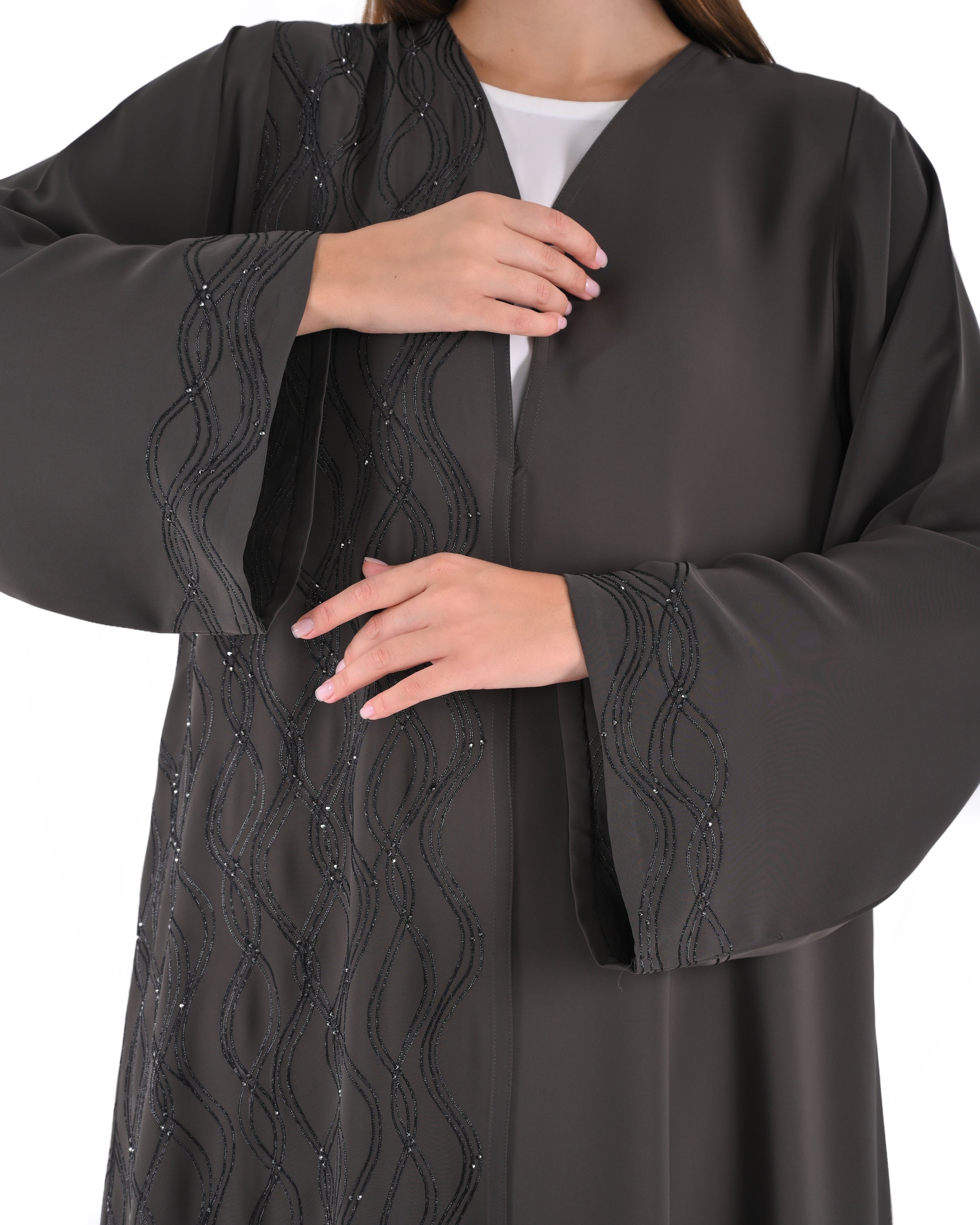 Hanayen Color Abaya with Subtle Embellished Patterns