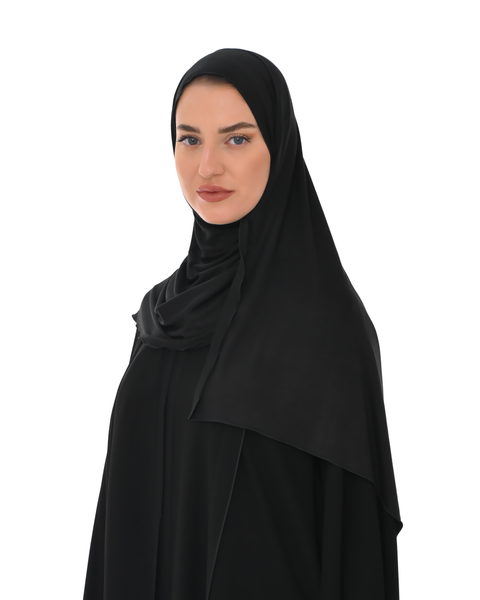 Hanayen Cotton Stretch Sheila Black Color best abaya online in dubai