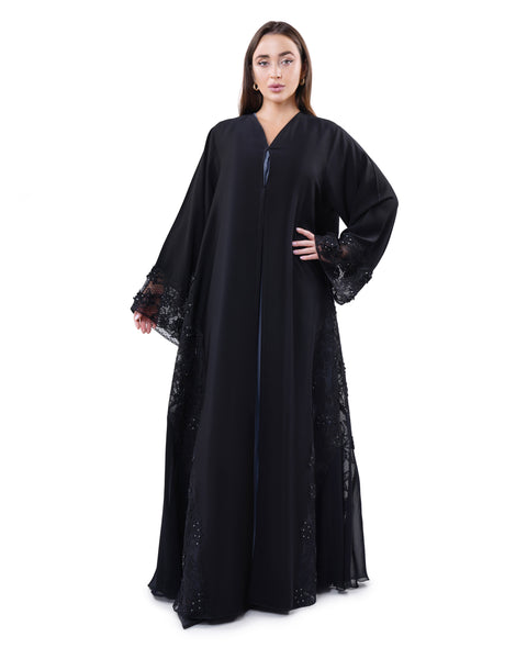 Hanayen Crystalized Lace Wedding Abaya