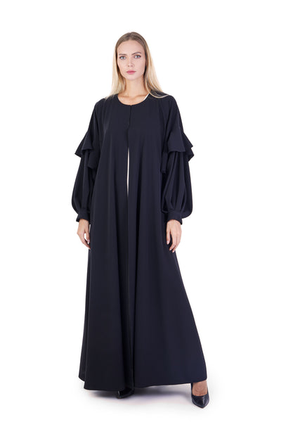 Hanayen Cuff Sleeves Black Abaya