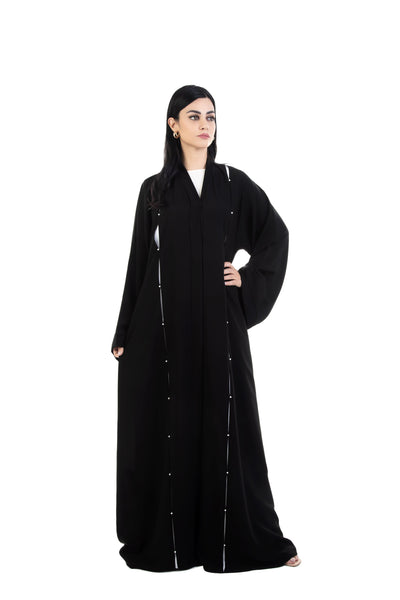 Hanayen Cutting Pleated Sided Abaya Design