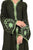 Hanayen Dark Olive Abaya with Contrasting Lime Green Floral Embroidery best abaya online in dubai