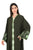 Hanayen Dark Olive Abaya with Contrasting Lime Green Floral Embroidery best abaya online in dubai
