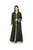 Hanayen Dark Olive Abaya with Contrasting Lime Green Floral Embroidery best abaya online in dubai