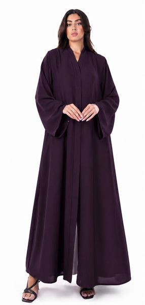 Hanayen Dark Purple Plain Abaya best abaya online in dubai